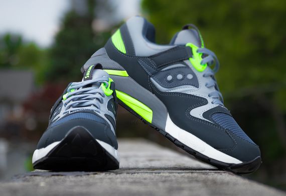 saucony grid 9000 green and yellow