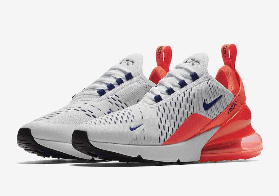 Nike WMNS Air Max 270. Color: Ultramarine/Solar Red Style Code: AH6789-101. Release Date: March 22， 2018. Price: $150