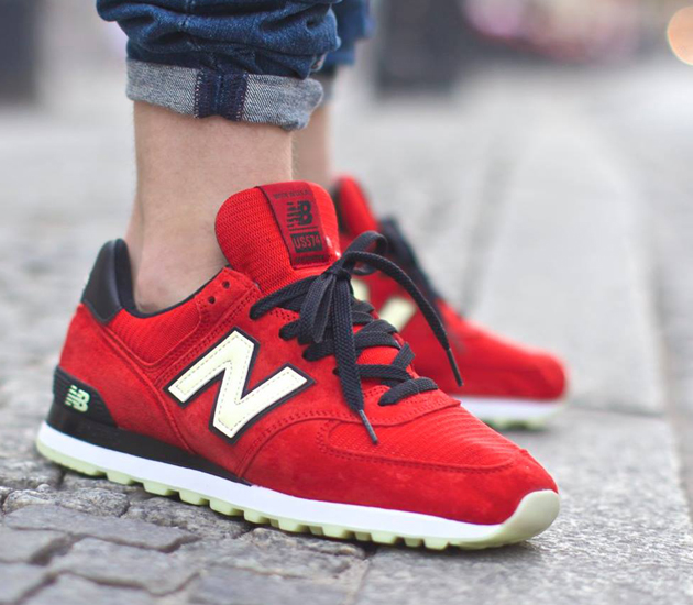 new balance 574 red suede
