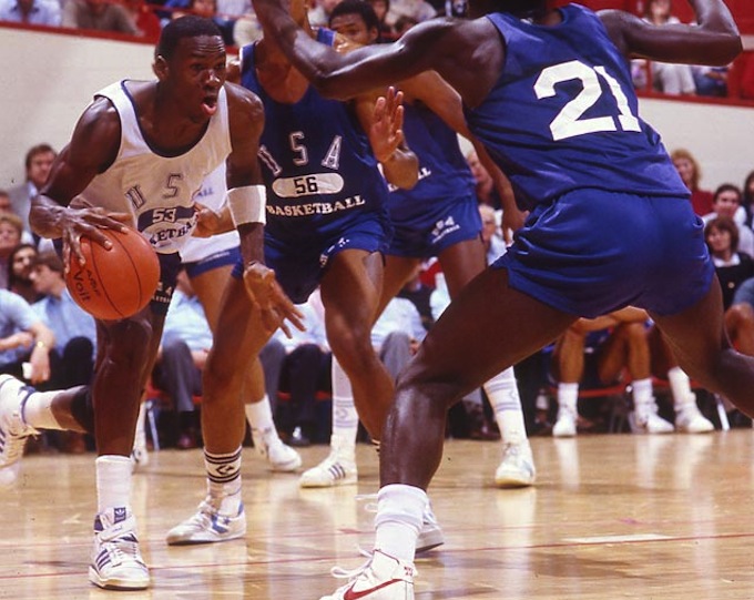 Michael Jordan playing Basketball in Adidas
