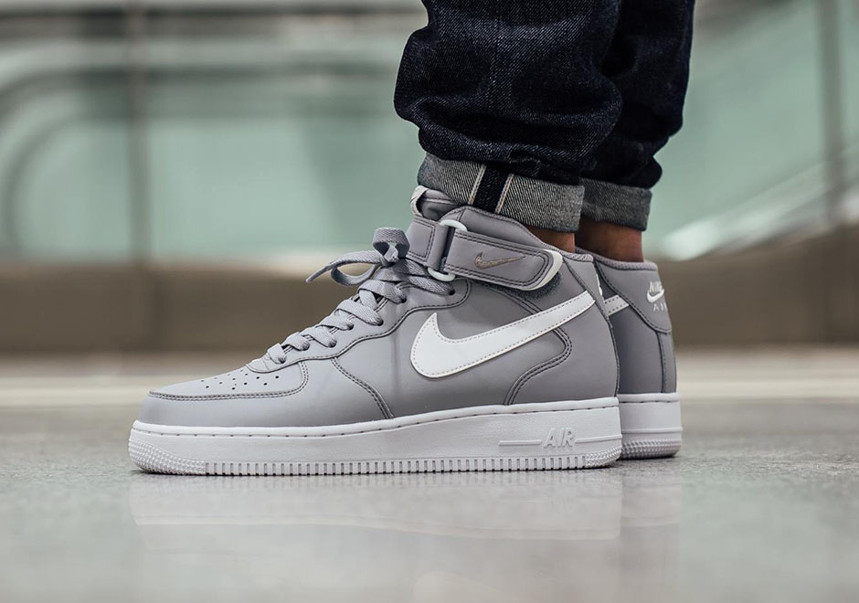 nike air force one mid grey