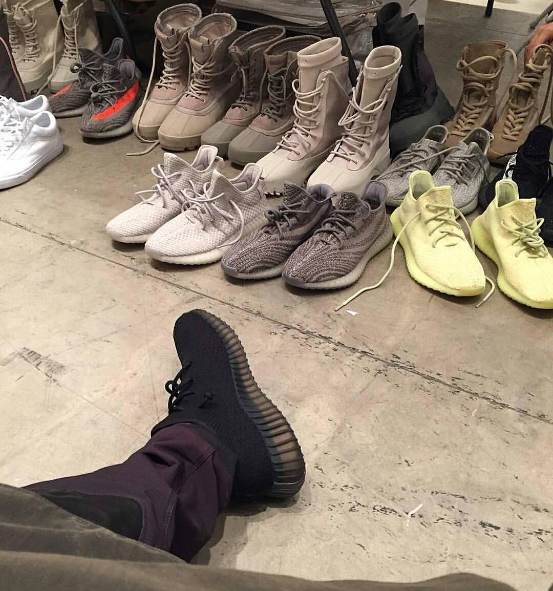 kanye spotted in new yeezys