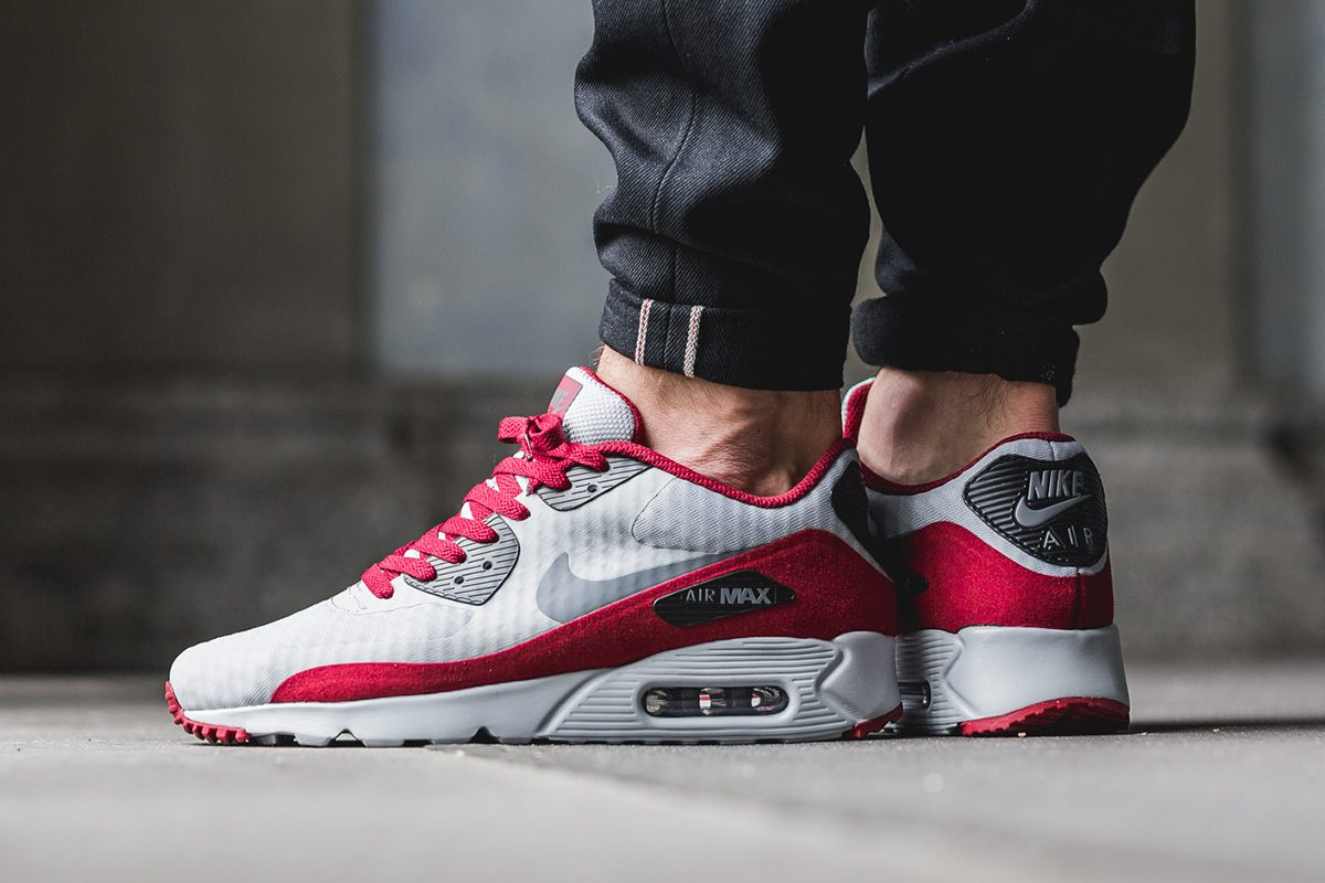 nike air max 90 wolf grey red
