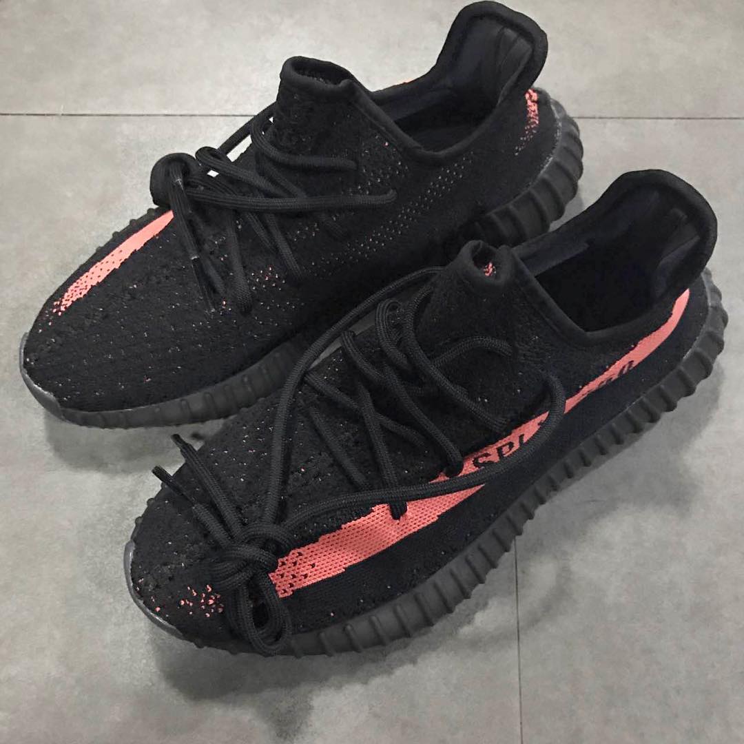 Cheap Yeezy 350 V2 Red And Black