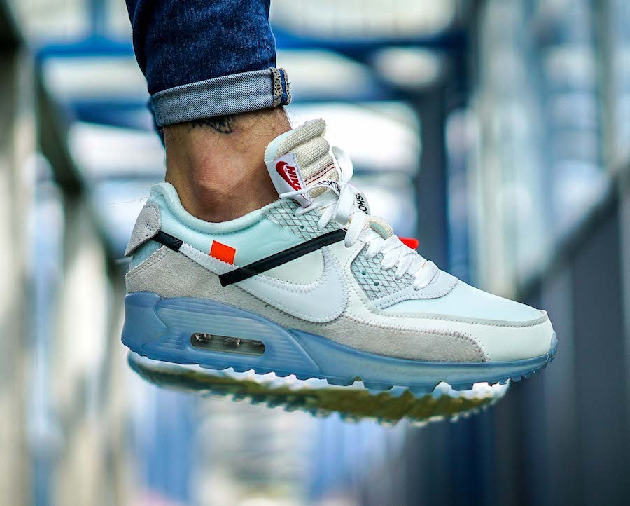 Off White x Nike Air Max 90 On Foot
