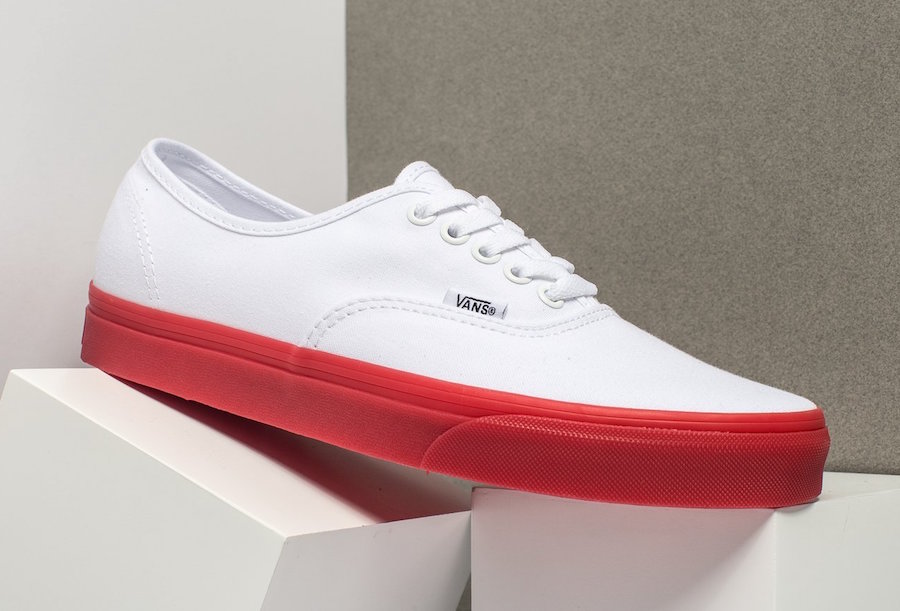vans authentic white red