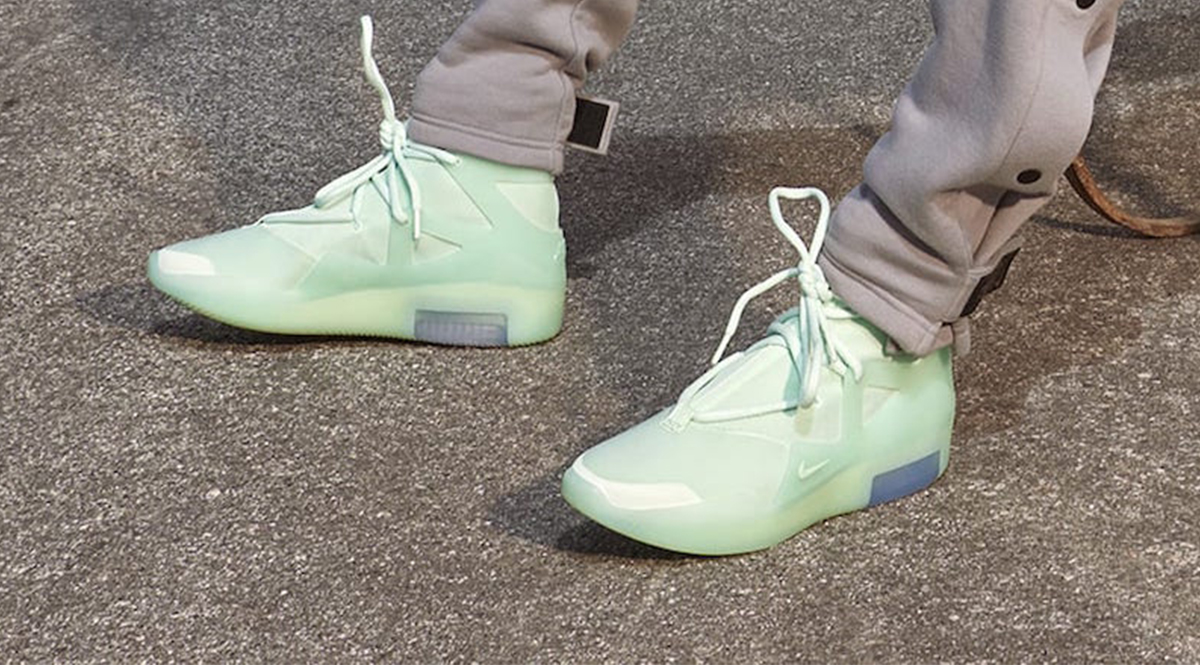 fear of god frosted spruce on feet