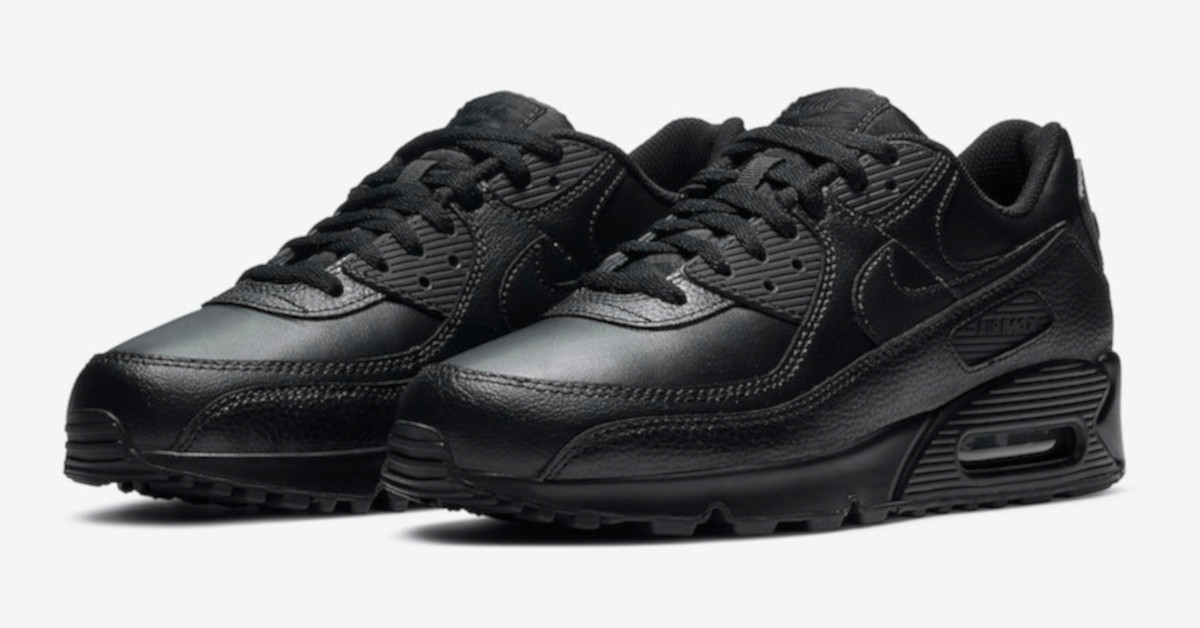 nike air max 90 leather all black