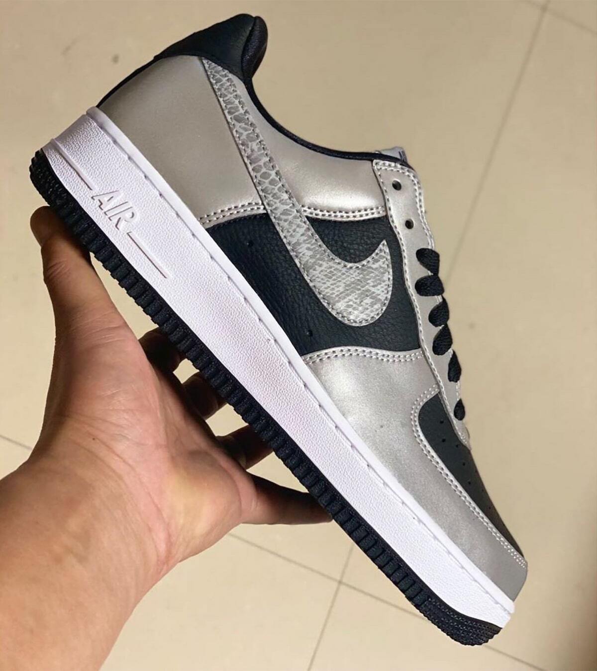 nike air force 1 reflective silver