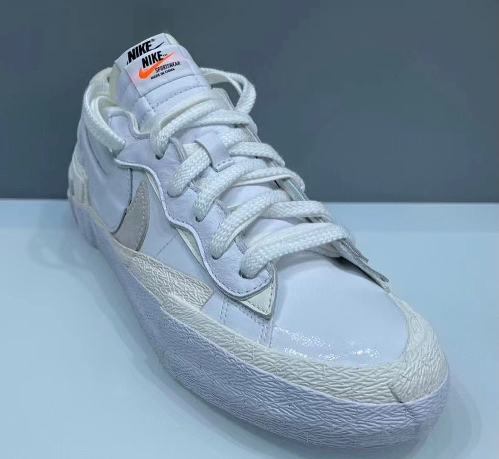 sacai x Nike Blazer Low White Grey DM6443-100 Release Date