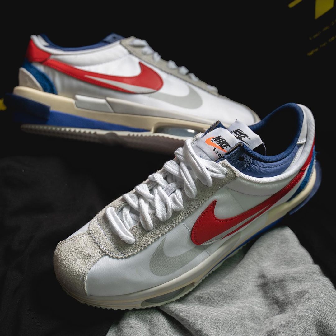 sacai x Nike Zoom Cortez White Red DQ0581-100 Release Date